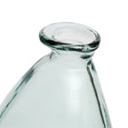 Goulot de bouteille en verre recyclé transparent avec forme organique bleue - H36 cm