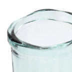 Vase en verre recyclé vert aqua col ondulé H28 cm en verre clair