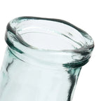Vase en verre recyclé vert aqua à col ondulé, H28 cm