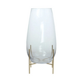 Vase en verre clair avec support en métal doré pour Glasvase Saigon 300 Klar