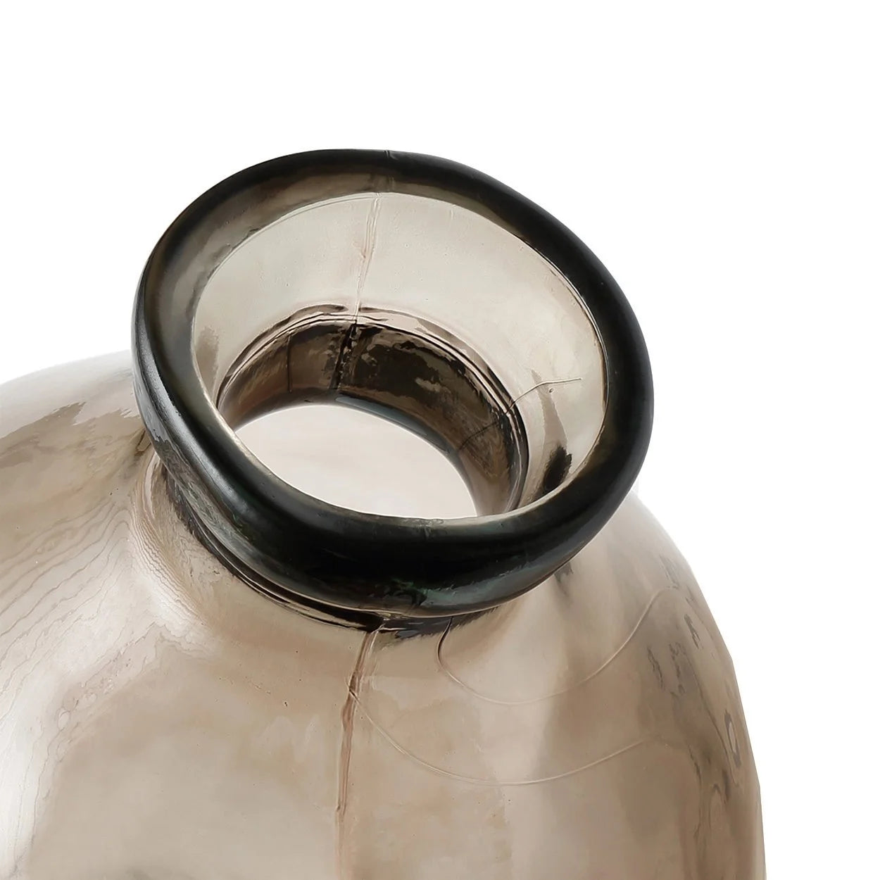 Goulot de bouteille en verre cassé avec motif ondulé pour Vase en verre gris H73 cm