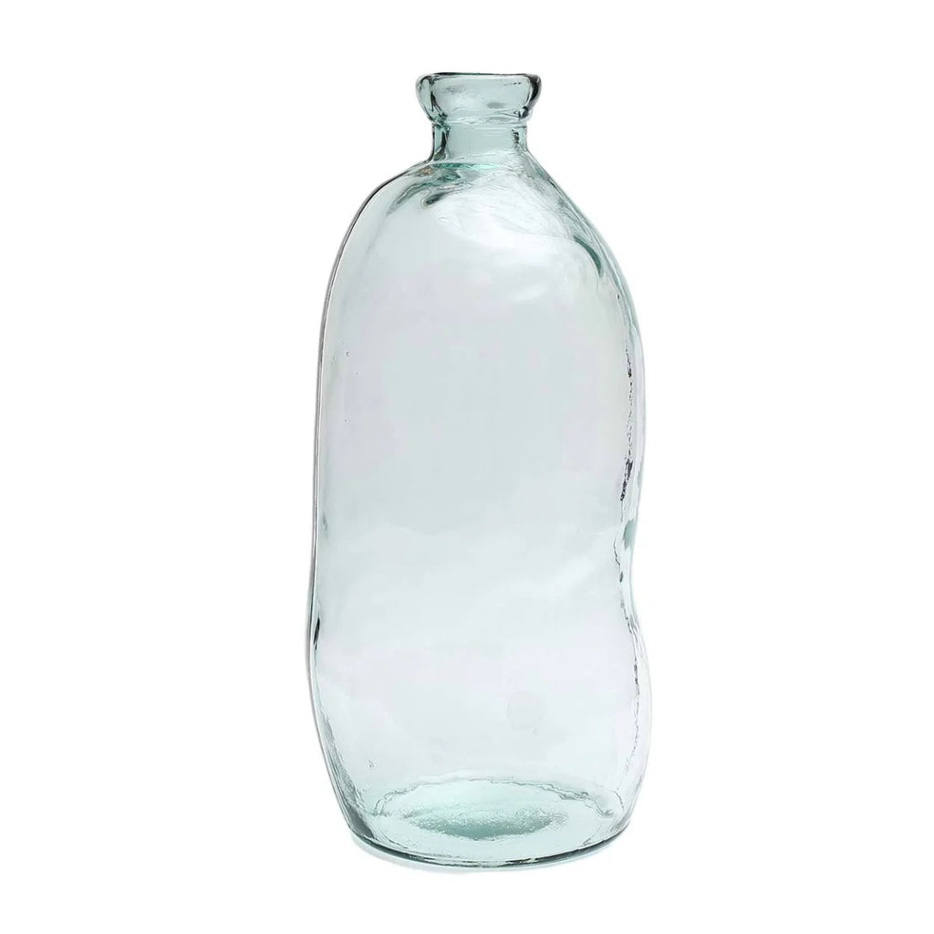 Vase en verre transparent ondulé bleu moderne – H73 cm