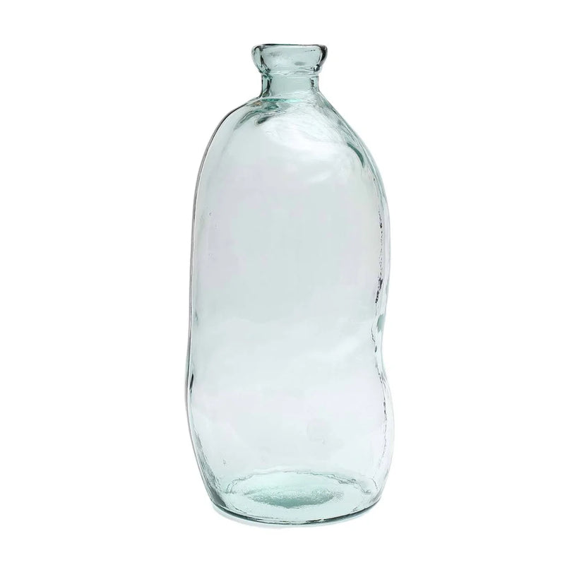 Vase en verre transparent ondulé bleu moderne – H73 cm