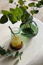 Verre à ananas en verre recyclé – Bleu profond – H15 cm