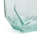 Verre à eau design origami en verre recyclé bleu – Ø9 cm