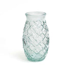 Verre à eau texturé en verre recyclé bleu motif losanges