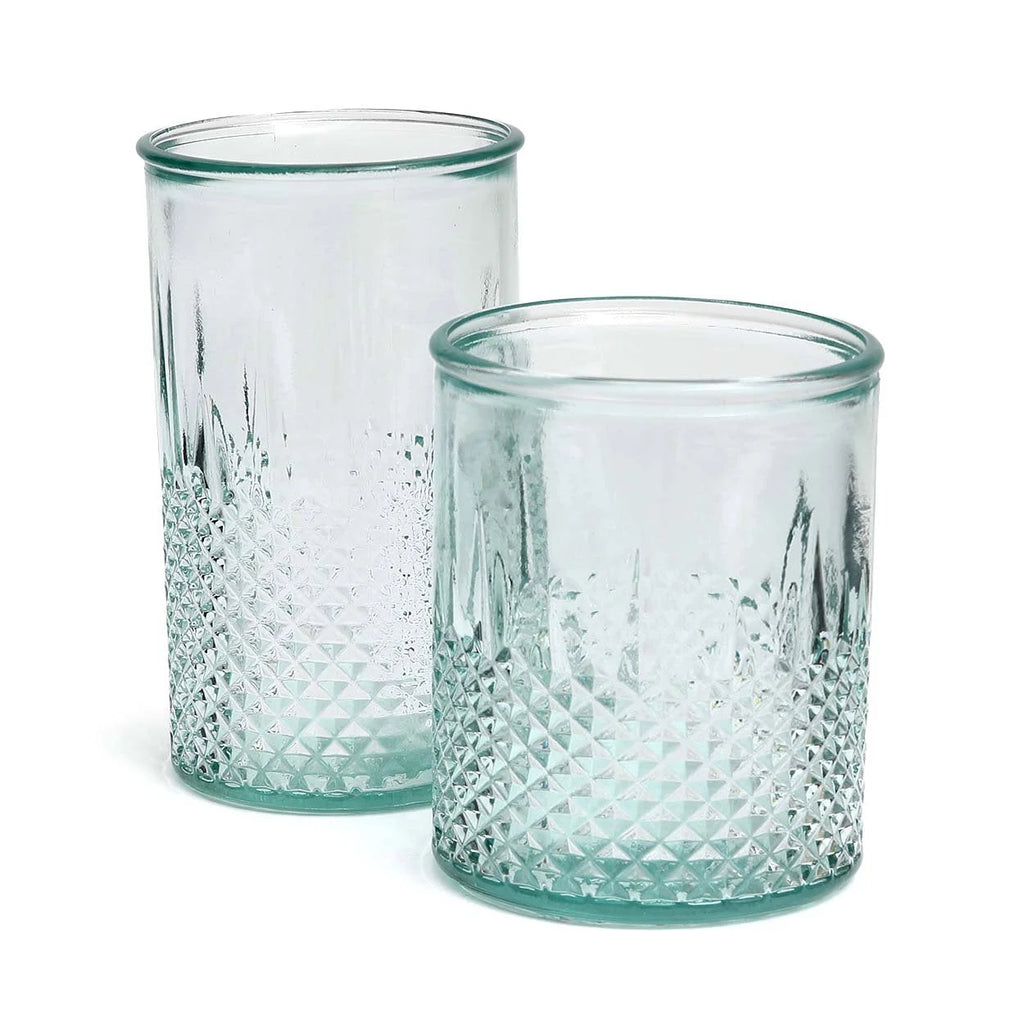 Verre bleu en verre recyclé - 13,5 cm