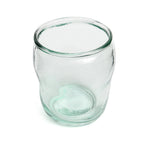Verre cylindrique bleu en verre recyclé – H10,5 cm