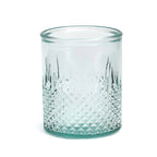 Verre facetté en verre recyclé bleu avec texture pour tumbler élégant