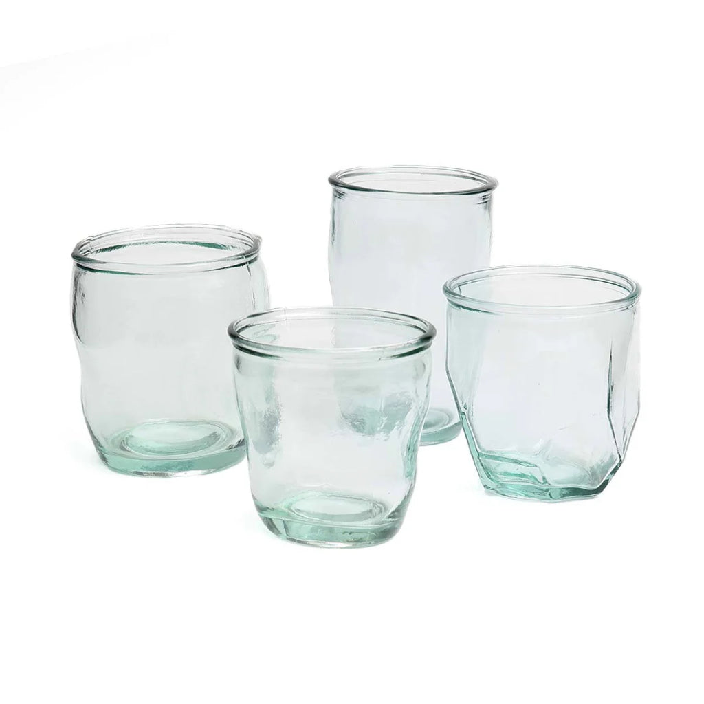 Verre en verre recyclé – Teinte bleue ondulée