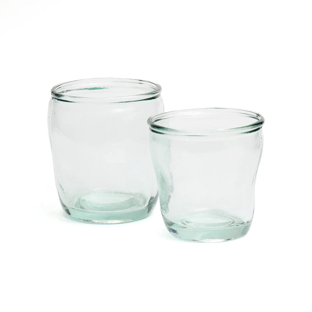 Verre en verre recyclé – Teinte bleue ondulée