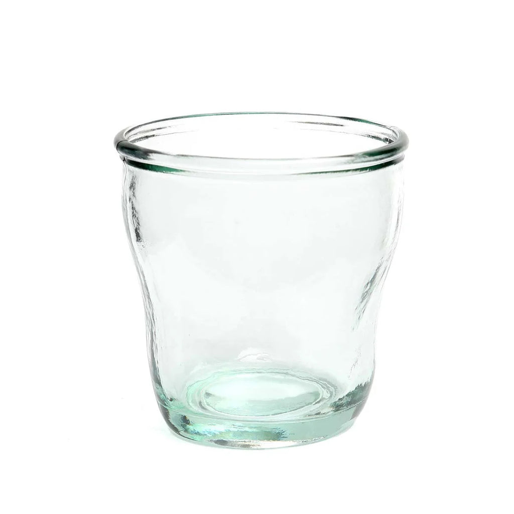 Verre en verre recyclé – Teinte bleue ondulée