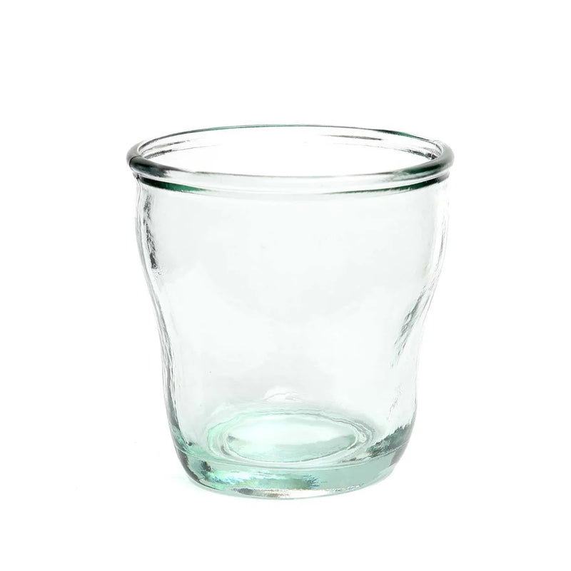 Verre en verre recyclé – Teinte bleue ondulée