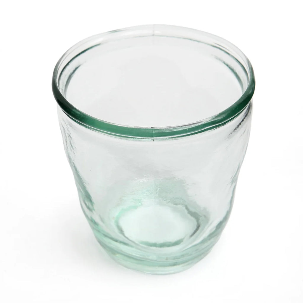 Verre en verre recyclé – Teinte bleue ondulée