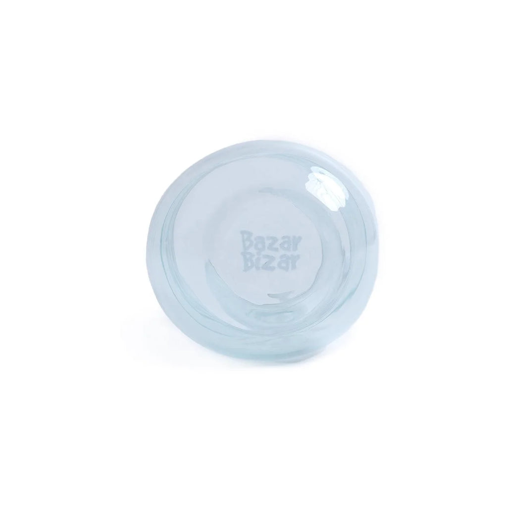 Verre en verre recyclé transparent – Finition bleu clair – H11 cm