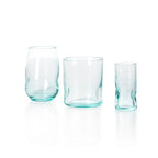 Verre recyclé transparent bleu clair texturé ondulé H11 cm