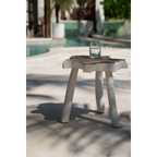 Tabouret de bar noir moderne avec Verre en verre recyclé bleu clair H11 cm, coquetier en bois et verre d’eau