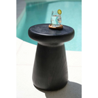 Tabouret de bar noir moderne avec coquetier en bois, verre deau et verre Verre en verre recyclé transparent finition bleu clair H11 cm