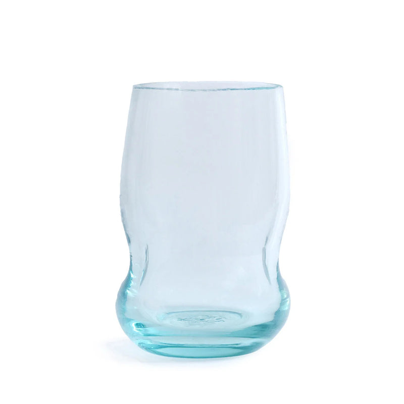 Verre en verre recyclé transparent – Finition bleu clair – H11 cm