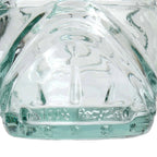 Verre tiki sculpté en verre recyclé transparent bleu