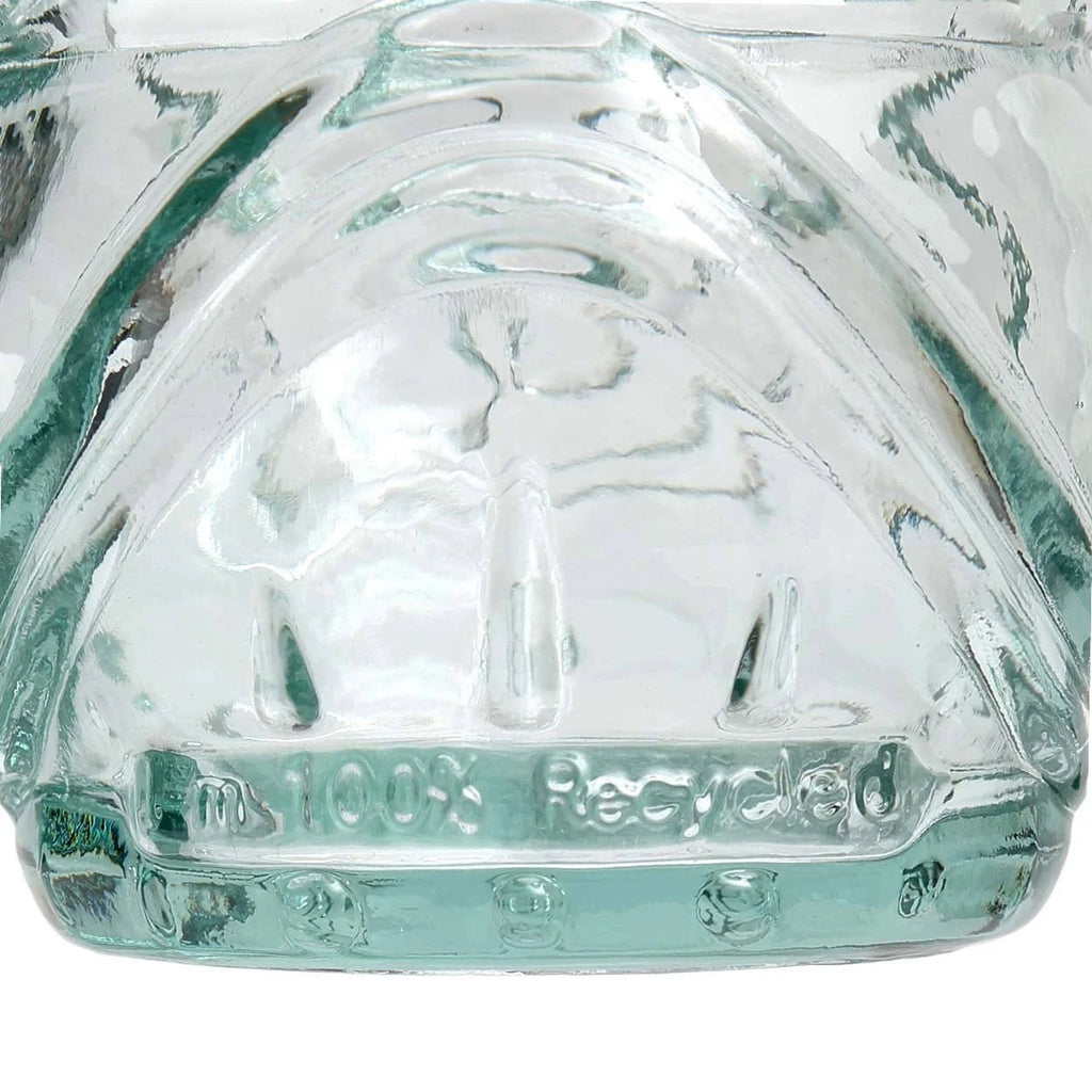 Base de bouteille en verre claire pour Verre Tiki sculpté en verre recyclé transparent bleu