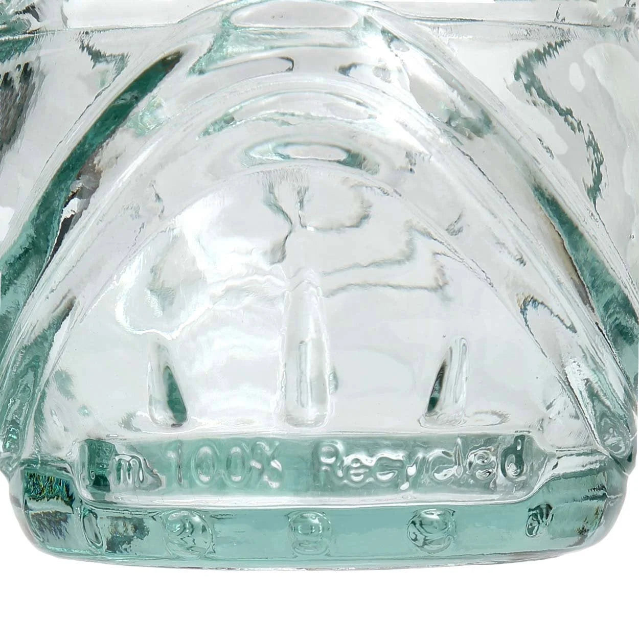 Base de bouteille en verre claire pour Verre Tiki sculpté en verre recyclé transparent bleu