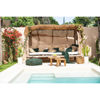 Voile d’ombrage rectangulaire en fibre de coco ajourée naturelle – 300x200 cm