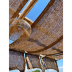 Voile d’ombrage rectangulaire en fibre de coco ajourée naturelle – 300x200 cm