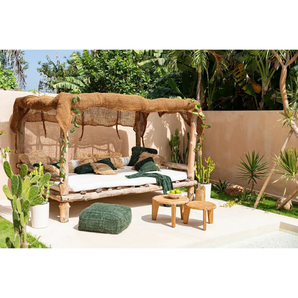 Voile d’ombrage rectangulaire en fibre de coco tressée brun naturel – 300x300 cm