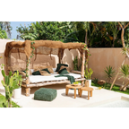 Voile d’ombrage rectangulaire en fibre de coco tressée brun naturel – 300x300 cm