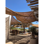 Voile d’ombrage rectangulaire en fibre de coco tressée brun naturel – 300x300 cm