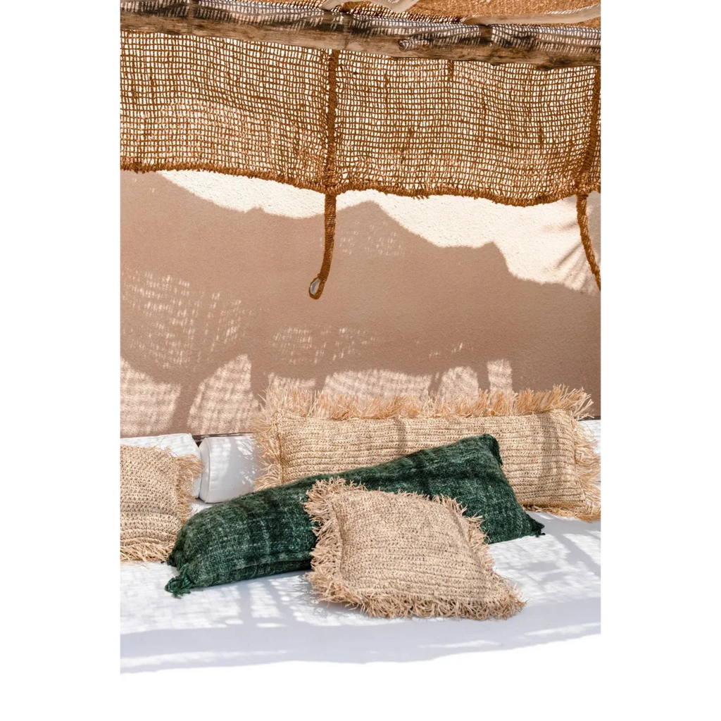 Voile d’ombrage rectangulaire en fibre de coco tressée brun naturel – 300x300 cm